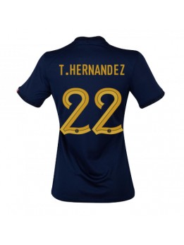 Frankreich Theo Hernandez #22 Heimtrikot für Frauen WM 2022 Kurzarm